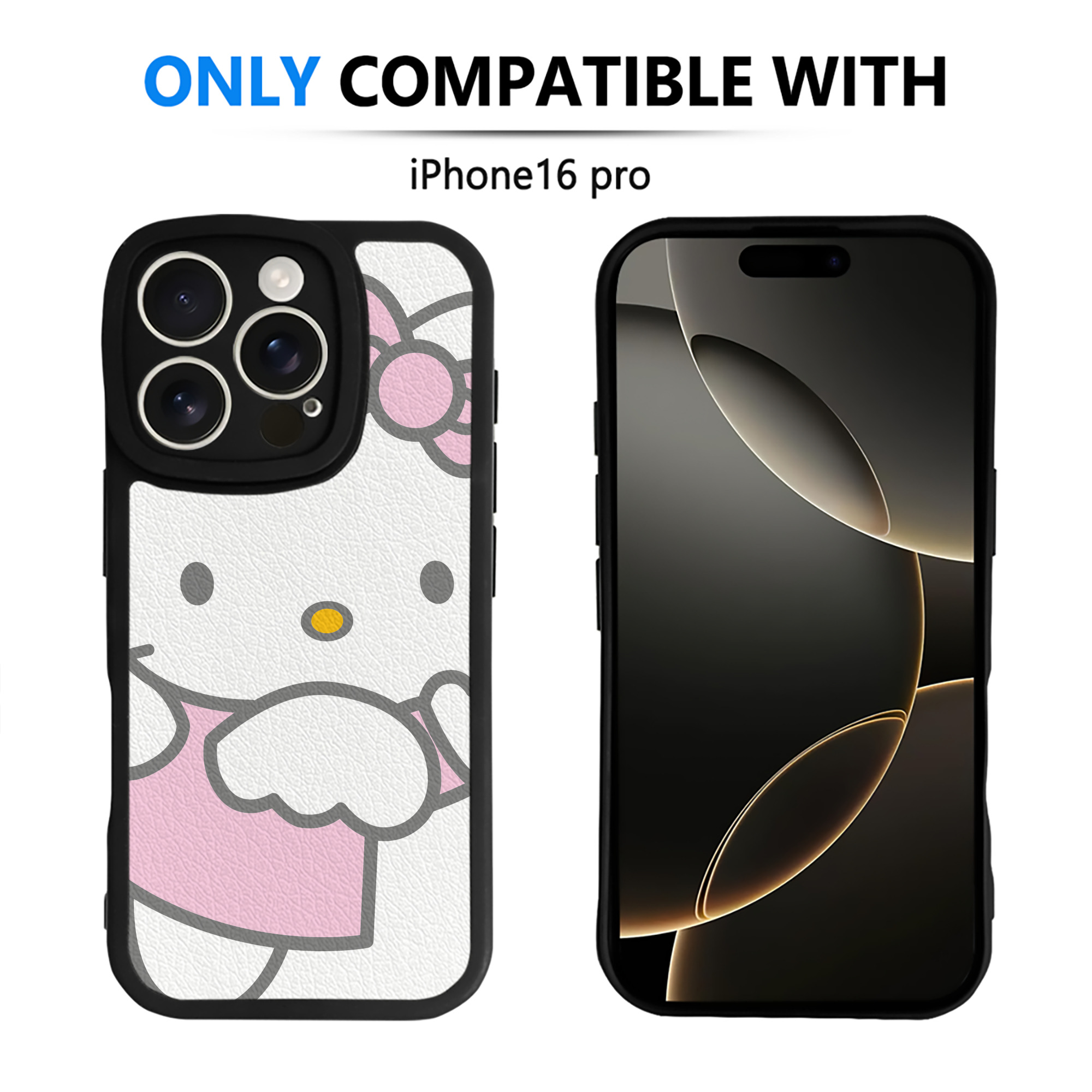 （画像用） Hello Kitty ハローキティ 【iPhone 16シリーズ対応】シリコンスマホケース（レザー調） 材質：シリコン
